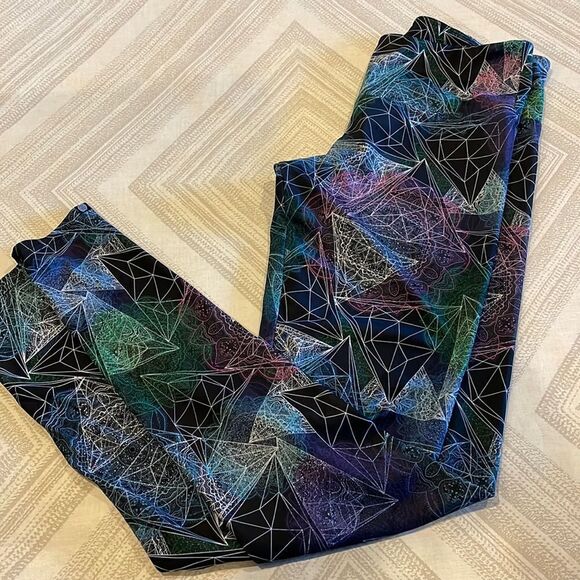 Onzie Women’s Black with Colored Design Full Length Leggings - Picture 1 of 6